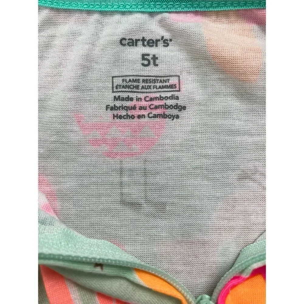 Carters girls bird print footed pajamas